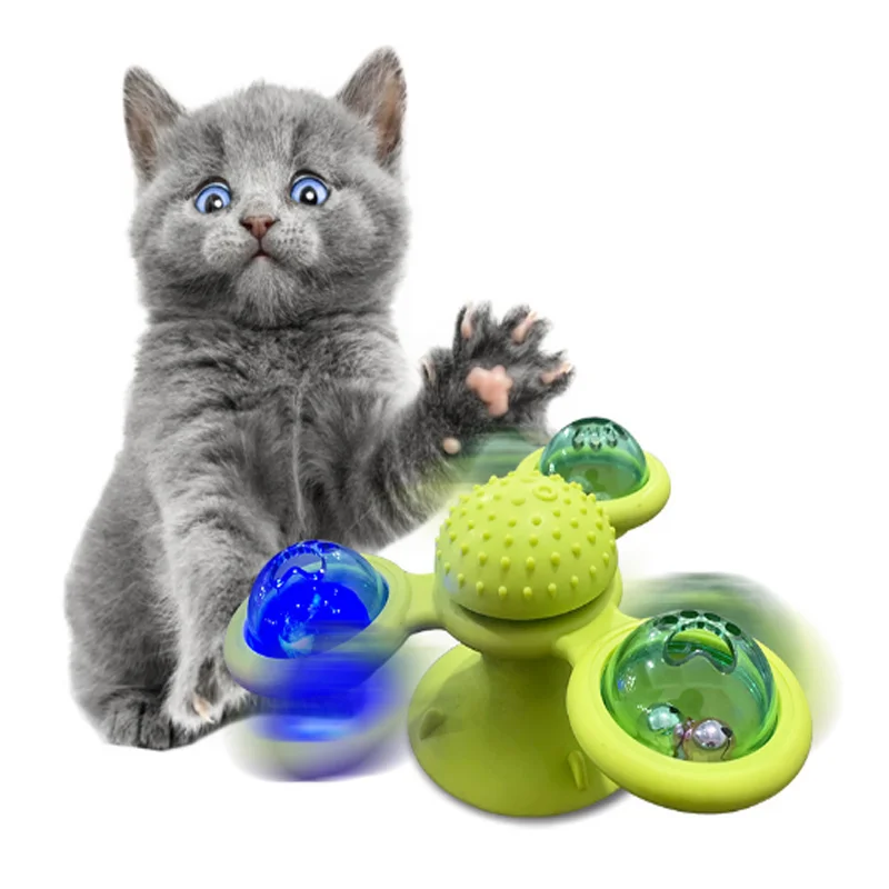 Детская головоломка для кошек вращающийся поворотный круг с щеткой кошка