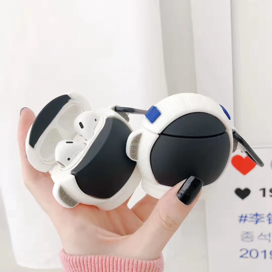 3D чехол для наушников s для AirPods, силиконовый чехол с милой собачкой из мультфильма, чехол для Apple Air pods 2, забавный чехол для наушников, кольцевой ремешок