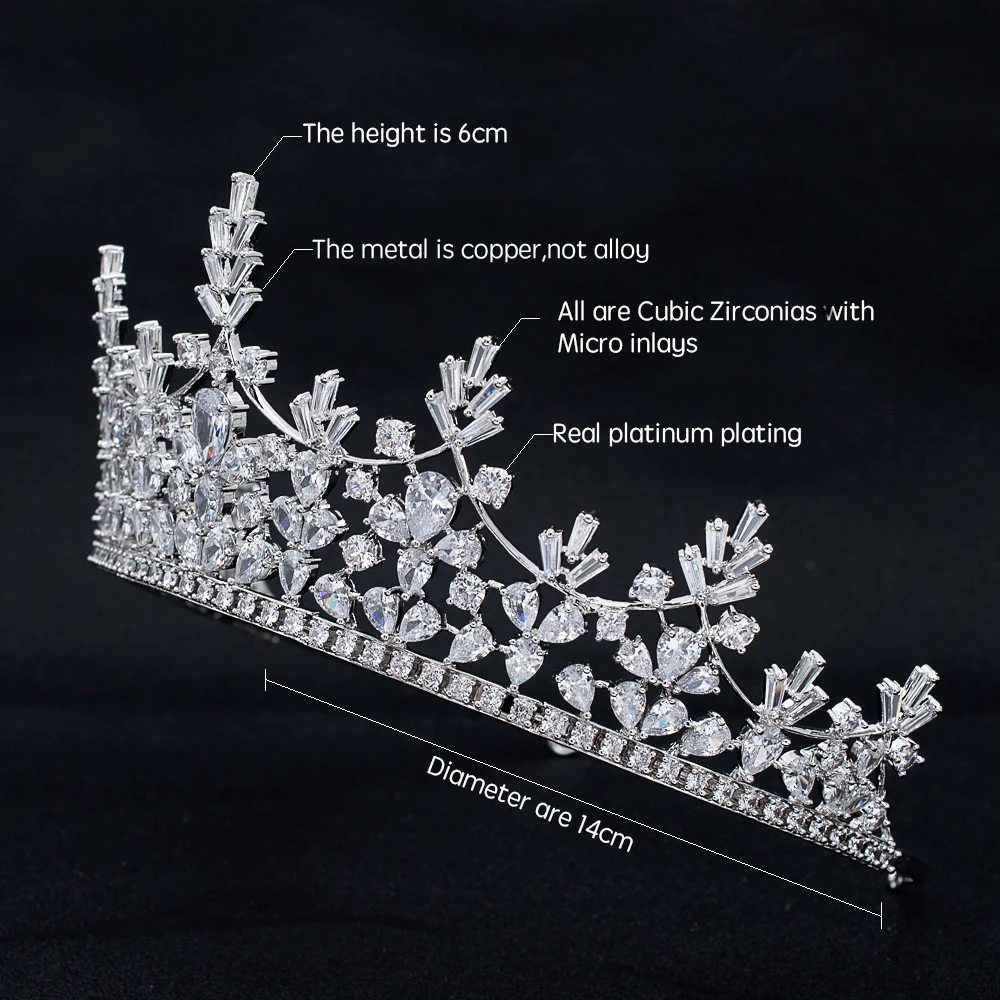 Женский свадебный аксессуар для волос с фианитом украшенный платиновым