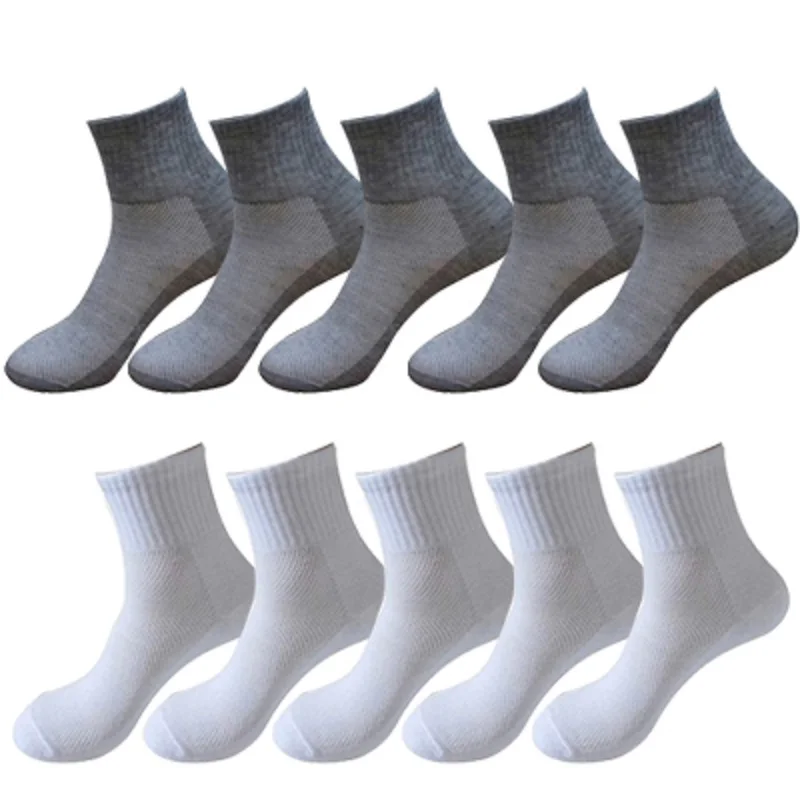 

10Pair Women Socks for Female Socks Summer Spring Autumn Long Ankle Socks Unisex White Gray Black Cotton Blends Sock Sokken