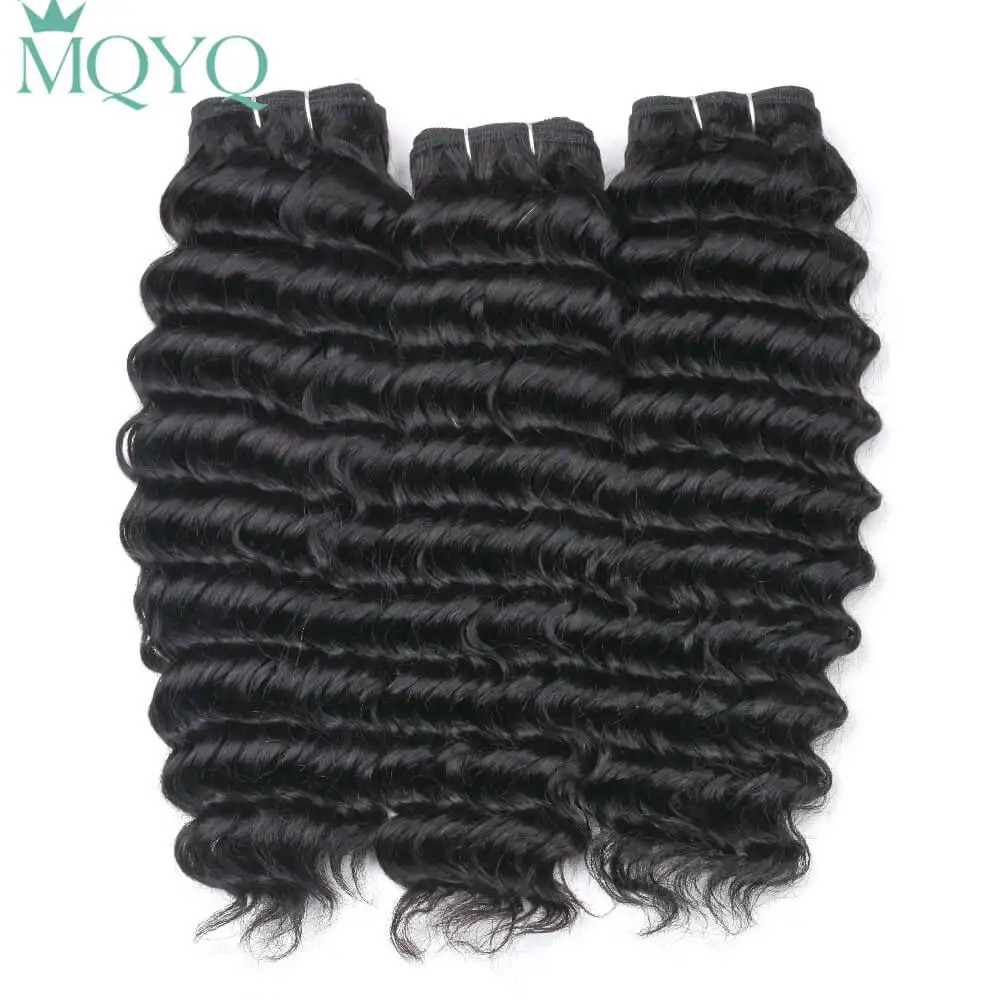 MQYQ глубокая волна пряди с фронтальной Remy малазийские человеческие волосы