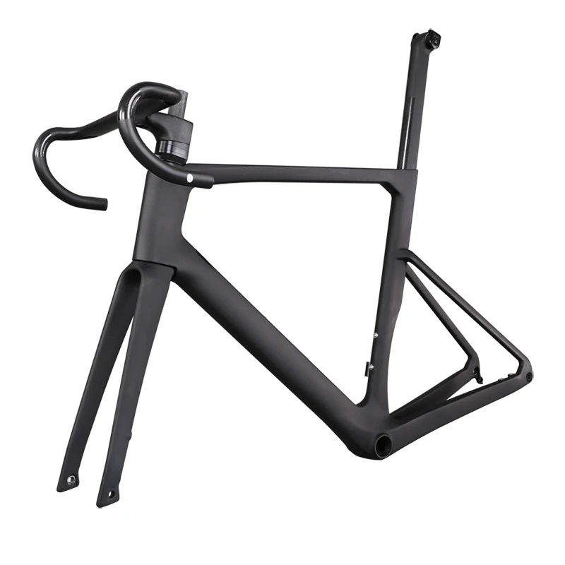 ICANBikes новая AERO карбоновая рама для дорожного велосипеда BB86 с дисковыми тормозами UD-Matte - Цвет: Черный