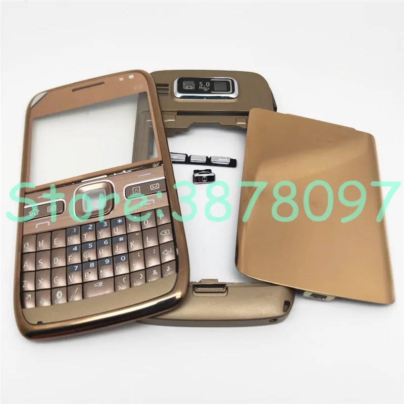 Для Nokia E72 Корпус Передняя Лицевая панель рамка чехол+ задняя крышка/крышка батарейного отсека+ клавиатура+ логотип