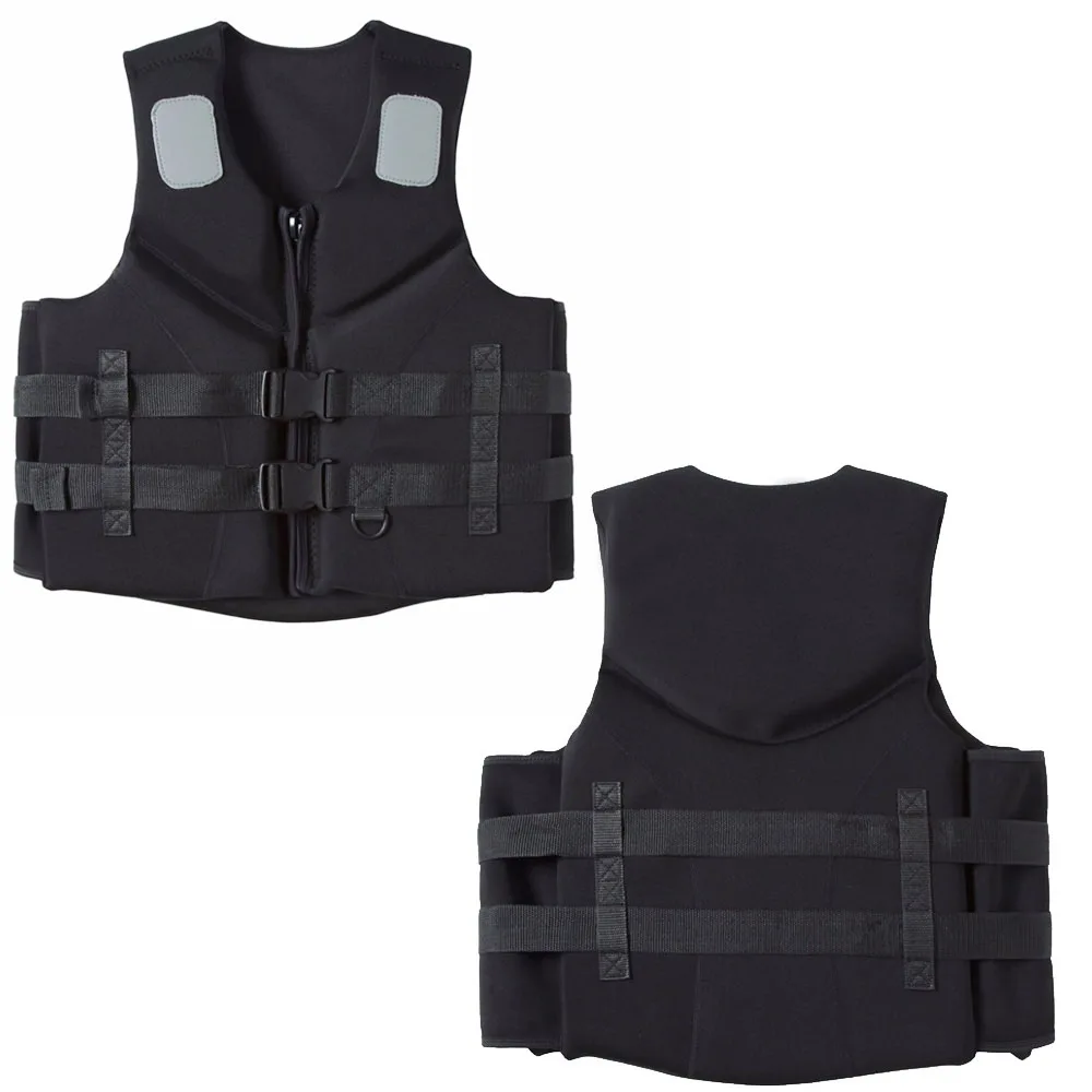 Женские и мужские неопреновый спасательный жилет Размеры S-3XL черный красный