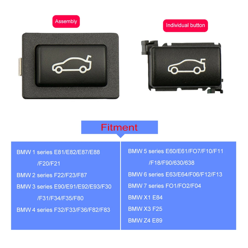 Крышка задней кнопки багажника для BMW X1 X3 Z4 2006-2013 1-7 серии E81 E82 F22 F23 E90 F30 F32 E60 F10 F11 F01
