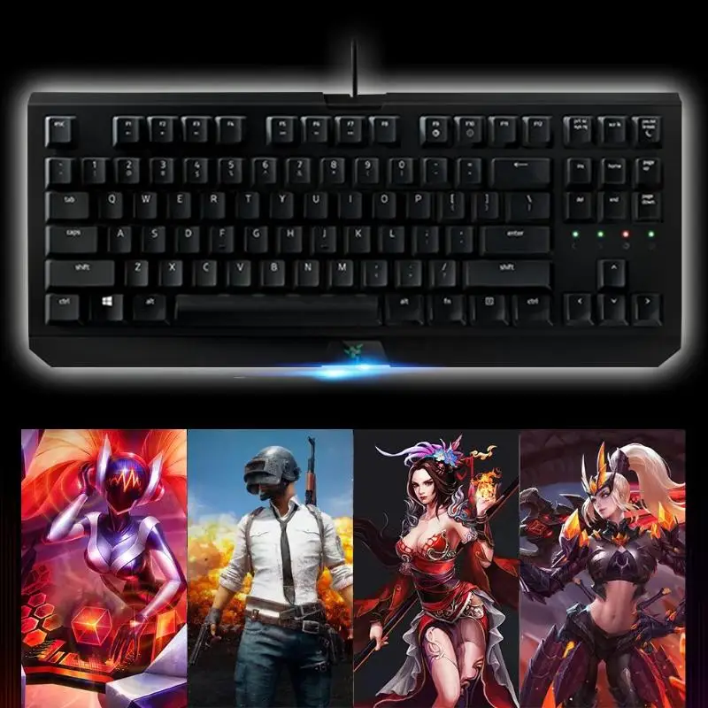 Razer Blackwidow X Games клавиатура универсальная 87 клавиш USB Проводная Механическая игровая электронная Спортивная эргономичная Проводная клавиатура высокого качества