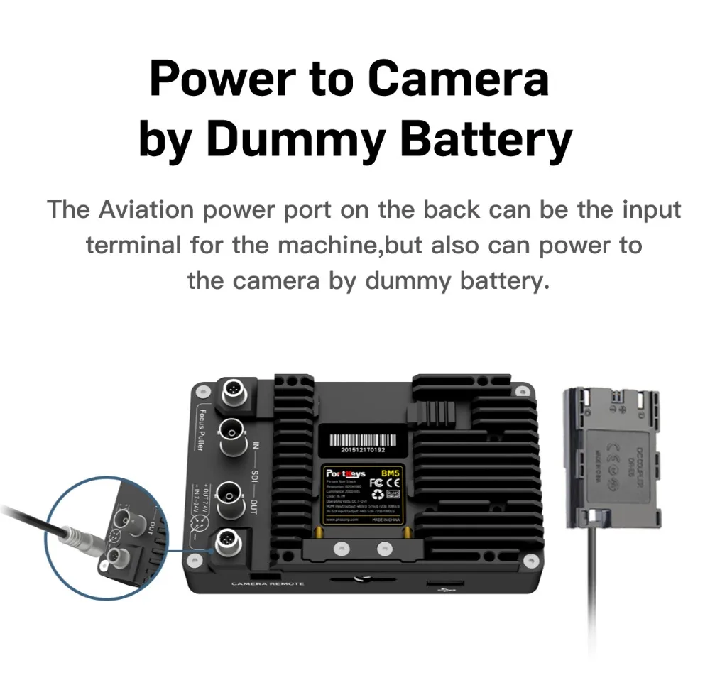 Portkeys BM5 3G-SDI/HDMI вход 2000nit сенсорный экран 3D-LUT алюминиевый корпус на камере DSLR монитор с кабелем управления