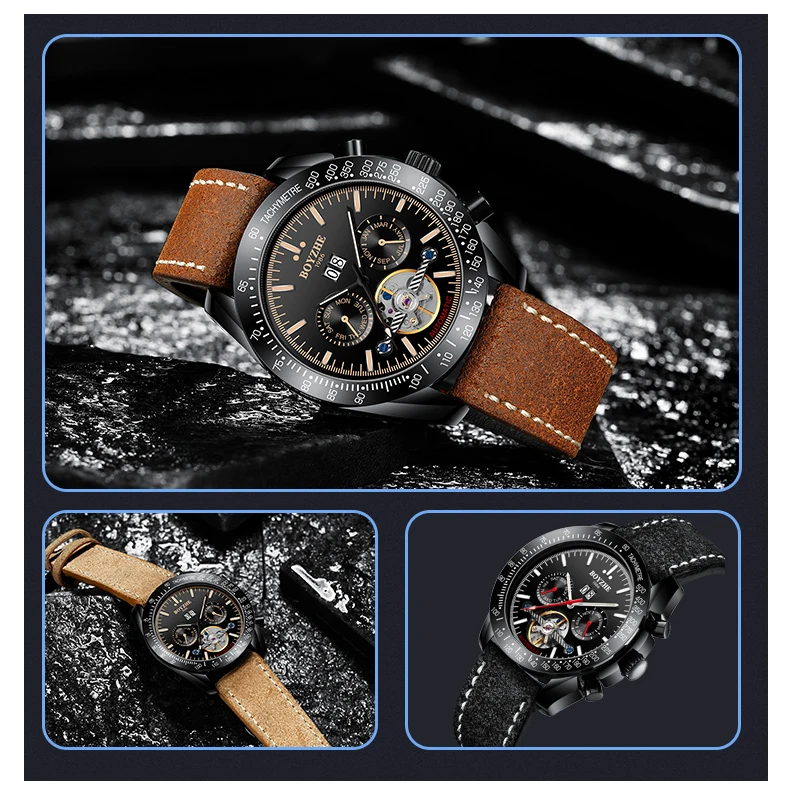 Часы BOYZHE Мужские механические Автоматические брендовые Роскошные спортивные
