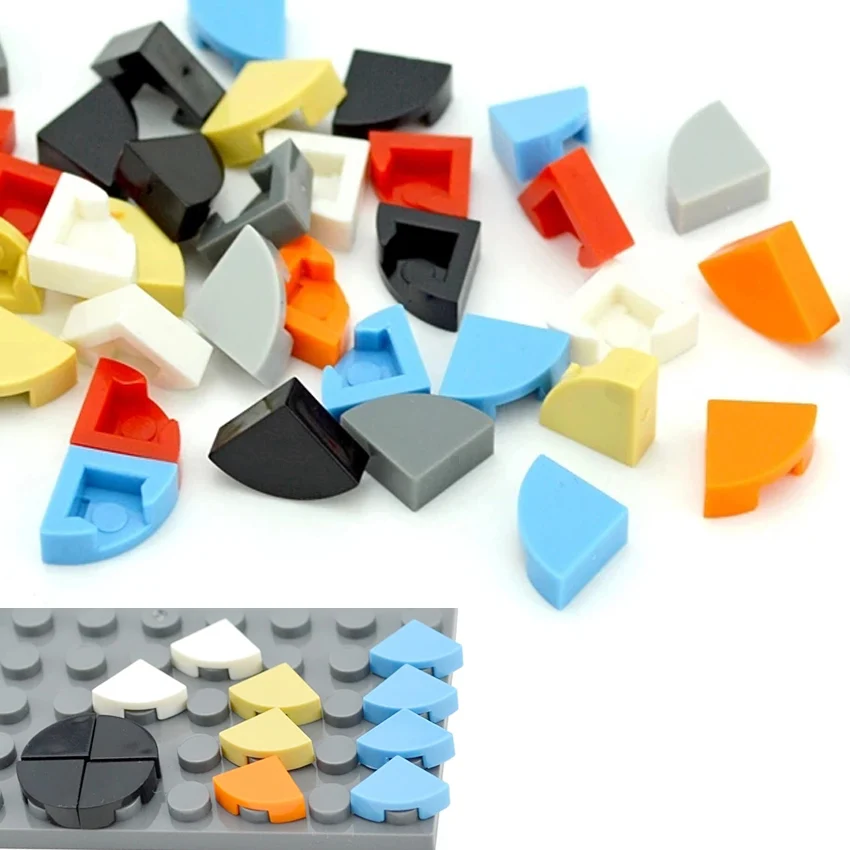 1/4 круглая плитка 1x1 четверть гладкий кирпич MOC сделай сам развивающий блок
