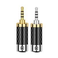 5pcs for ak320 380 hifi headset jack 2 5mm male 4 pole stereo audio connector gold rhodium plating earphone adapter black