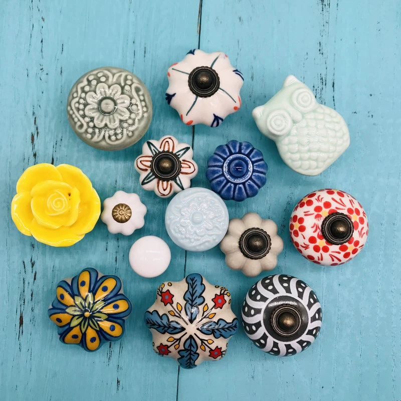 Ручки для шкафа ручной работы разноцветные керамические ручки дверей-1 шт. с