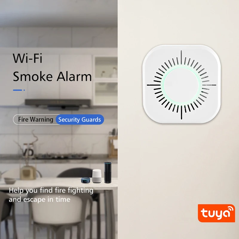 

Smart Home Wifi Smoke Detectors Fire Protection Portable Smoke Detector Home Safe Security Smoke Alarm Sensor