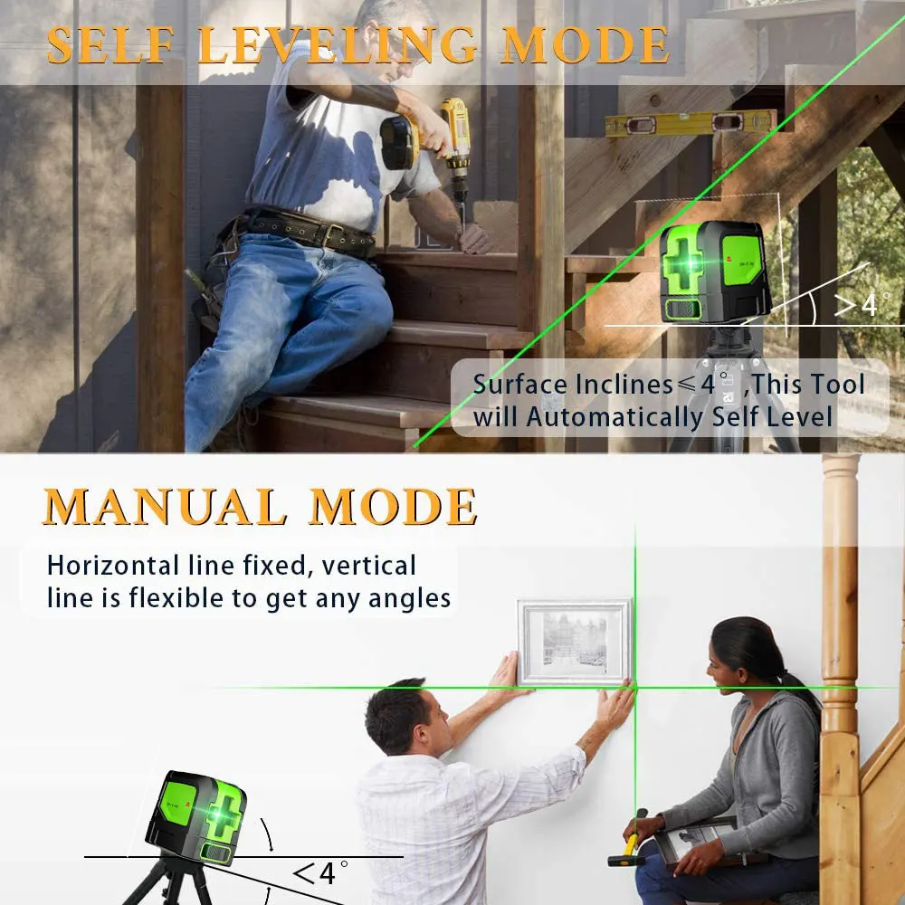 Зеленый лазерный нивелир инструмент 360 самонивелирующийся с перекрестными