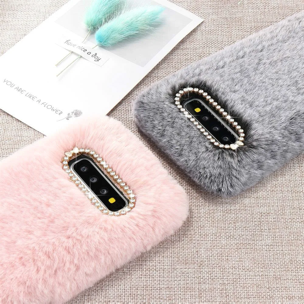 Милый теплый Пушистый чехол для Samsung S8 S9 S10 Plus S7 Edge S10e Note 9 10 A30 A40 A50 A21 A21S мягкий