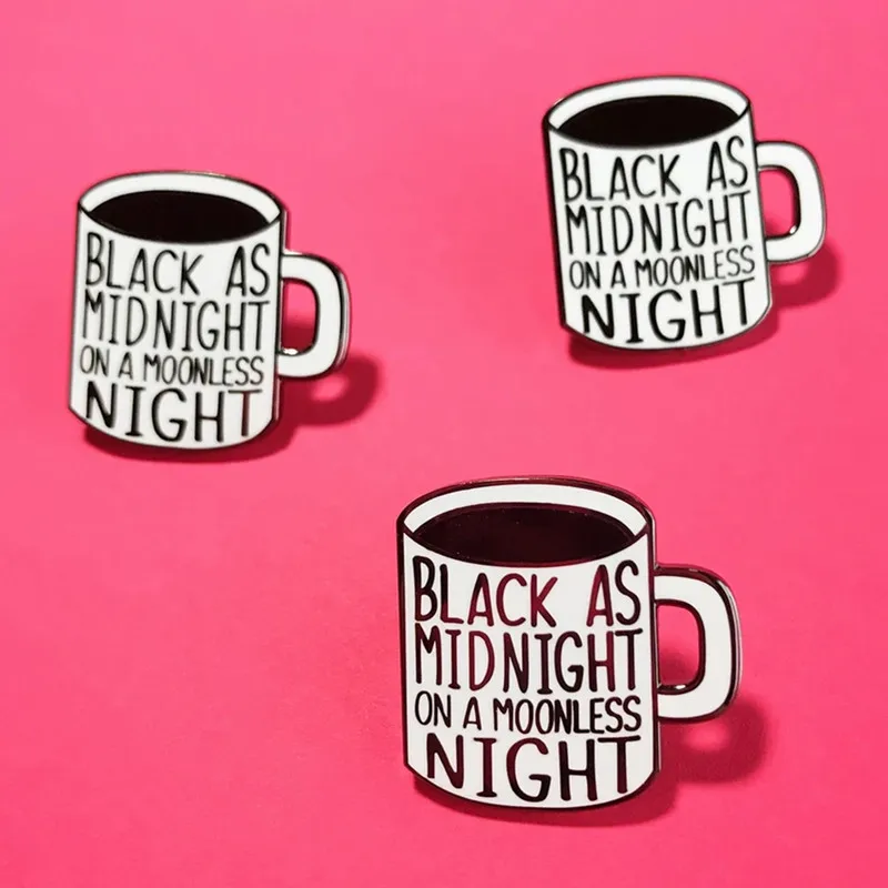 Эмалированная металлическая брошь в виде полуночной на лацкан | Броши