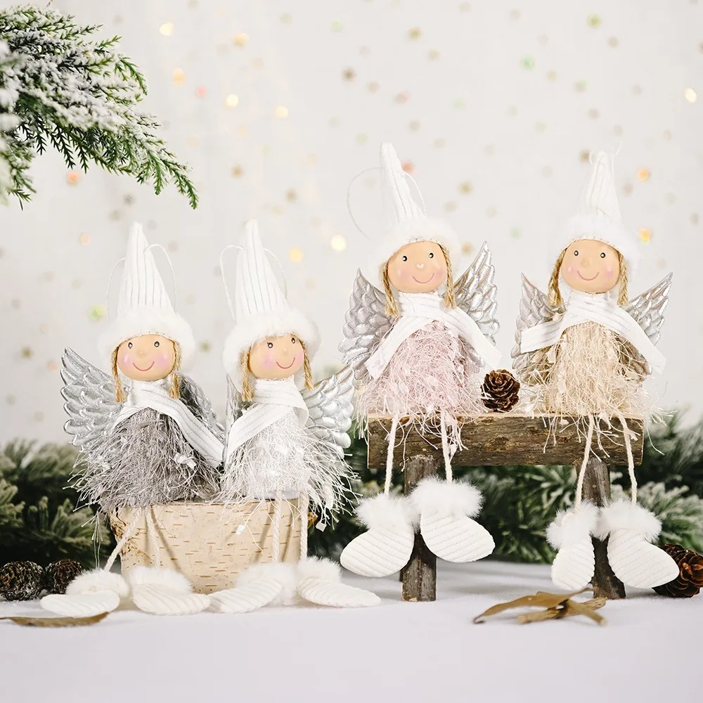

Украшение на Рождество с ангелом для дома, рождественские подарки, куклы, елочные украшения, Рождественский Декор, новый год 2021