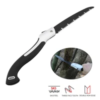 folding hand saw sk5 steel blade soft rubber handle collapsible sharp for woodwork household cutting tools diy