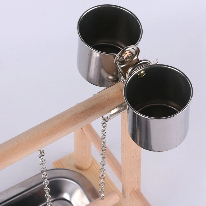 Деревянная подставка для попугаев рабочая чашка окунь игрушечная стойка птиц из