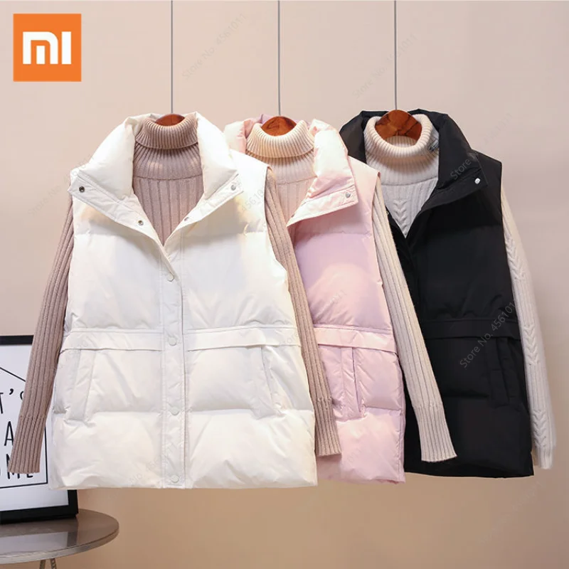 

Зимний женский жилет Xiaomi на утином пуху, женский пуховик, безрукавка, ветрозащитный боди, теплая куртка, верхняя одежда, женский жилет