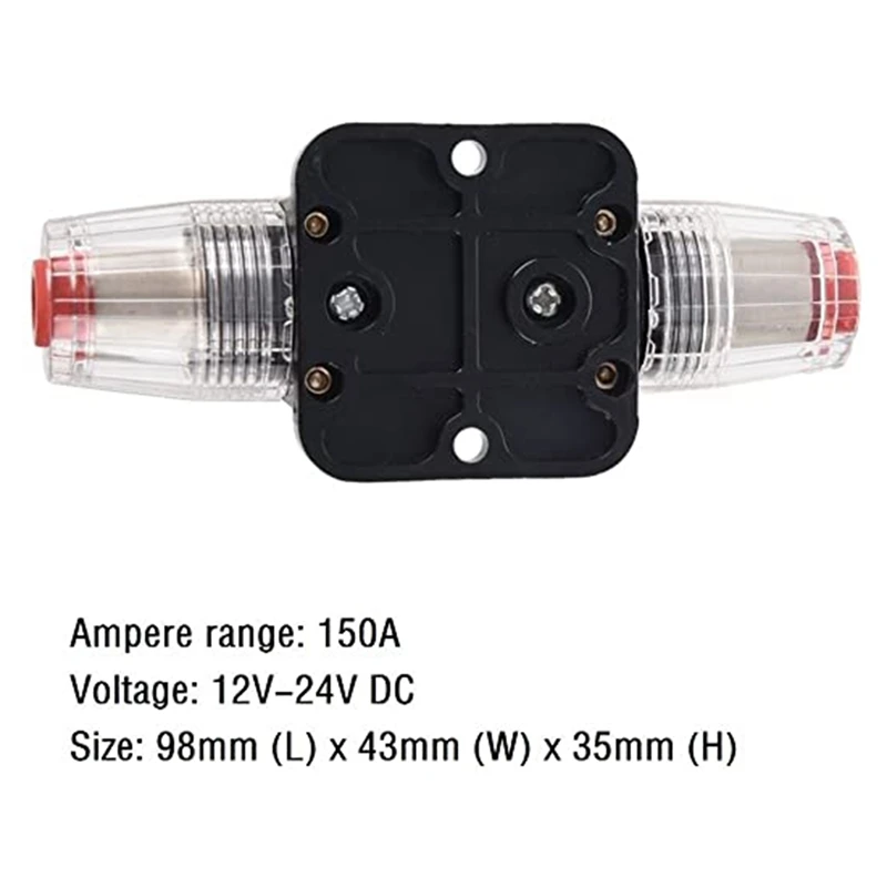 

2 Pcs 12V-24V DC 150A Car Audio Insurance,for Auto Car Marine Boat Stereo Switch Audio Inverter System Protection