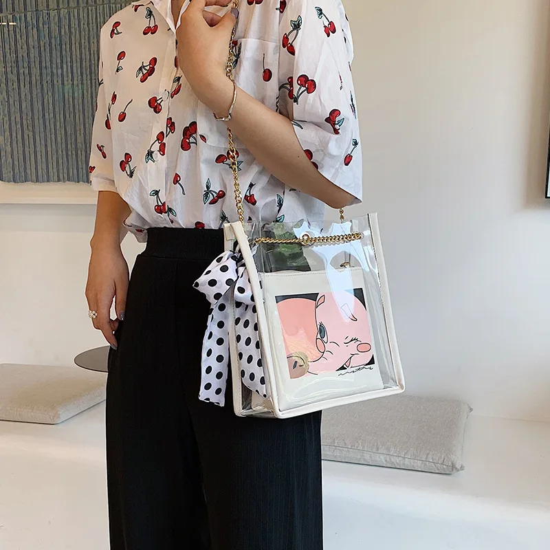 JIULIN летняя Прозрачная женская 2019 новая маленькая шелковая сумка на одно плечо с