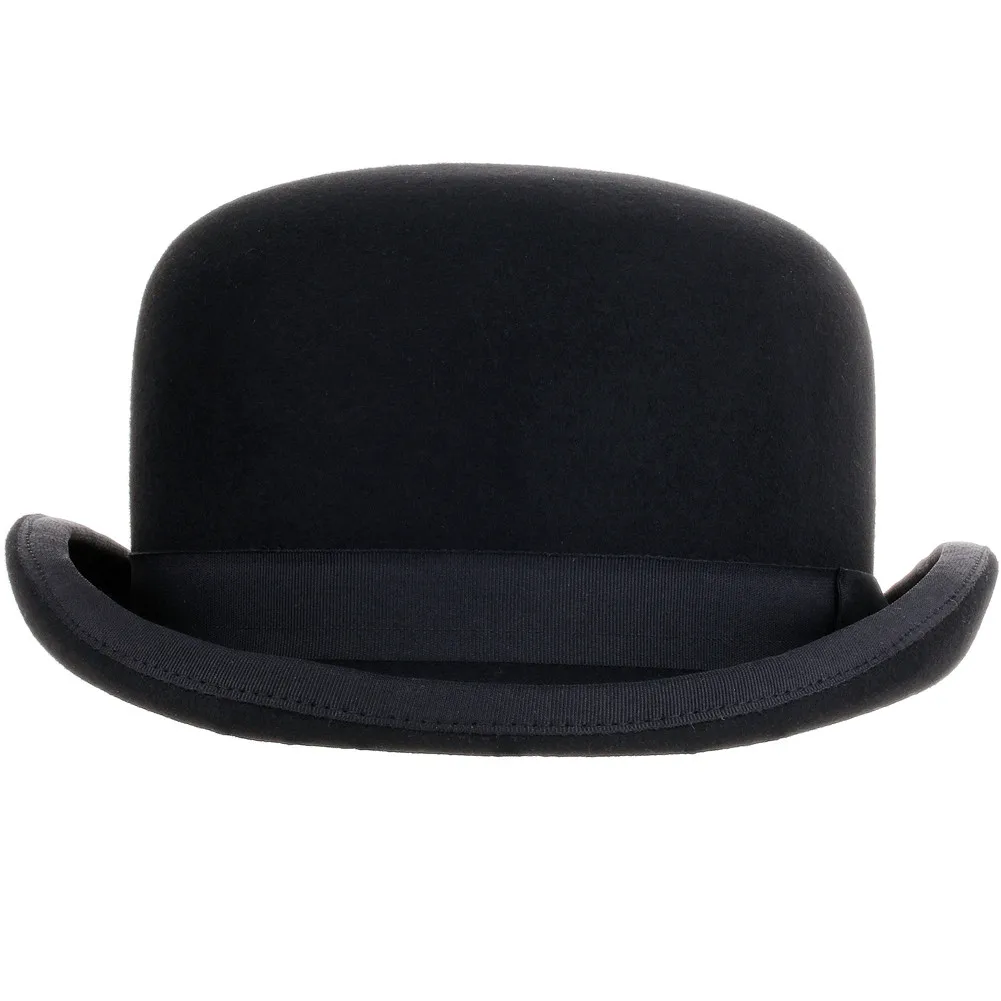 CRUOXIBB 100% шерсть фетровая шляпа Боулер Дерби черный Стимпанк Викторианский