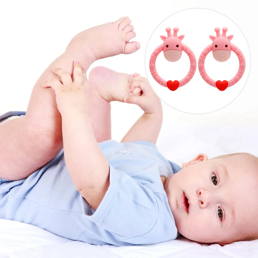 2 шт. моющаяся прочная игрушка для прорезывающихся зубов с героями мультфильмов