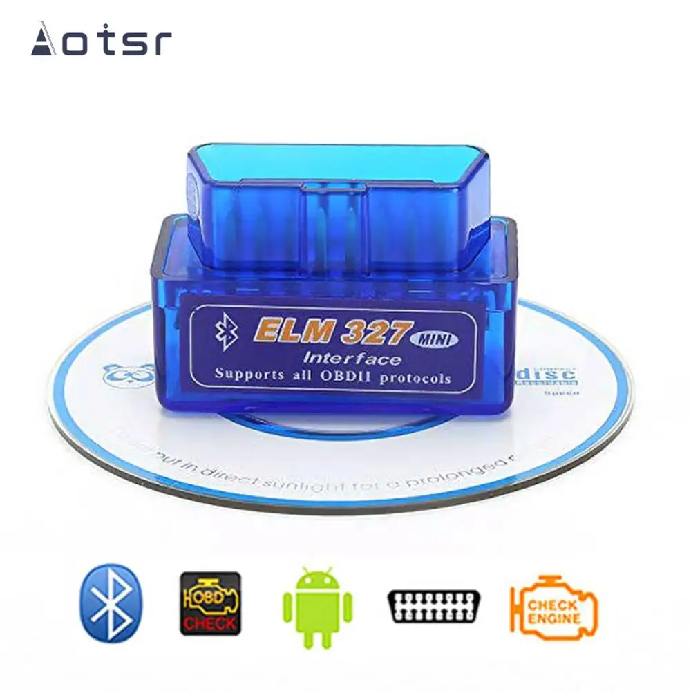 Автомобильный диагностический сканер AOTSR Super Mini Elm327 Bluetooth OBD 2 V1.5 Elm 327 V 1 5 адаптер