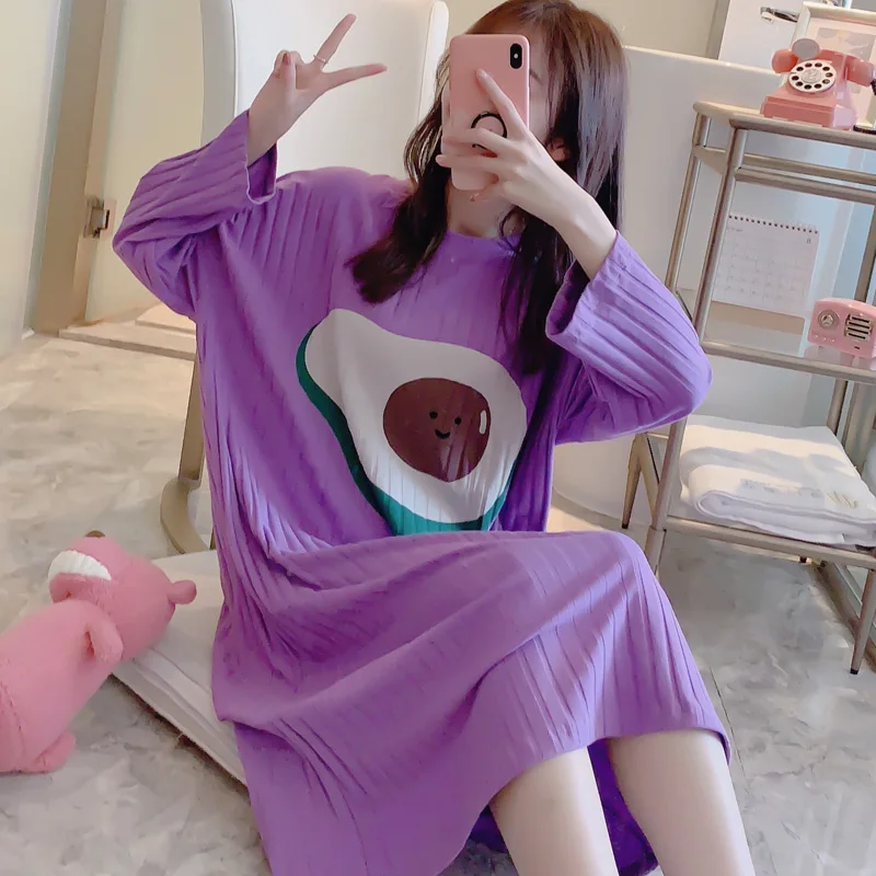 Новая женская ночная рубашка Lazy Style длинная из хлопка 2020 домашняя одежда милые