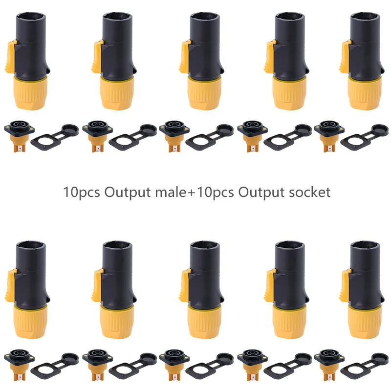 MF(10set Output) 10 шт. IP65 Водонепроницаемый динамик мощность con 20A светодиодный большой экран power Plug PA66 огнестойкий Промышленный разъем питания - Цвет: MF(10set Output)