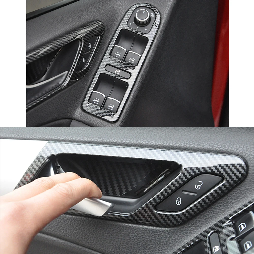 

27pcs Carbon Fiber Look Car Styling Interior Kits Console Gear Knob Door Panel Trim For Volkswagen VW Golf 6 MK6 GTI 2008-2014