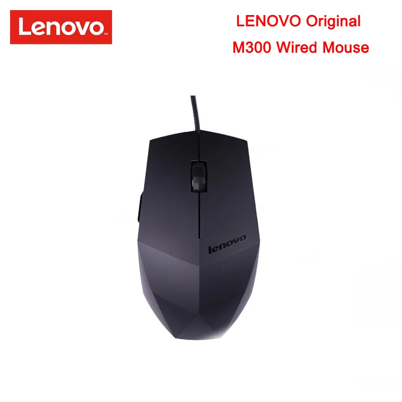 LENOVO Оригинал M300 проводная мышь офисная игровая с 1000 точек/дюйм USB кабель большой