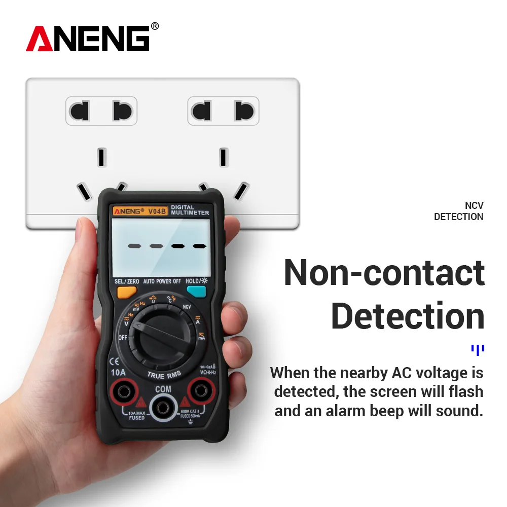 ANENG V04B true rms цифровой мультиметр тестер esr метр мультиметр Автоматическое отключение питания пиковый автоматический мультиметр