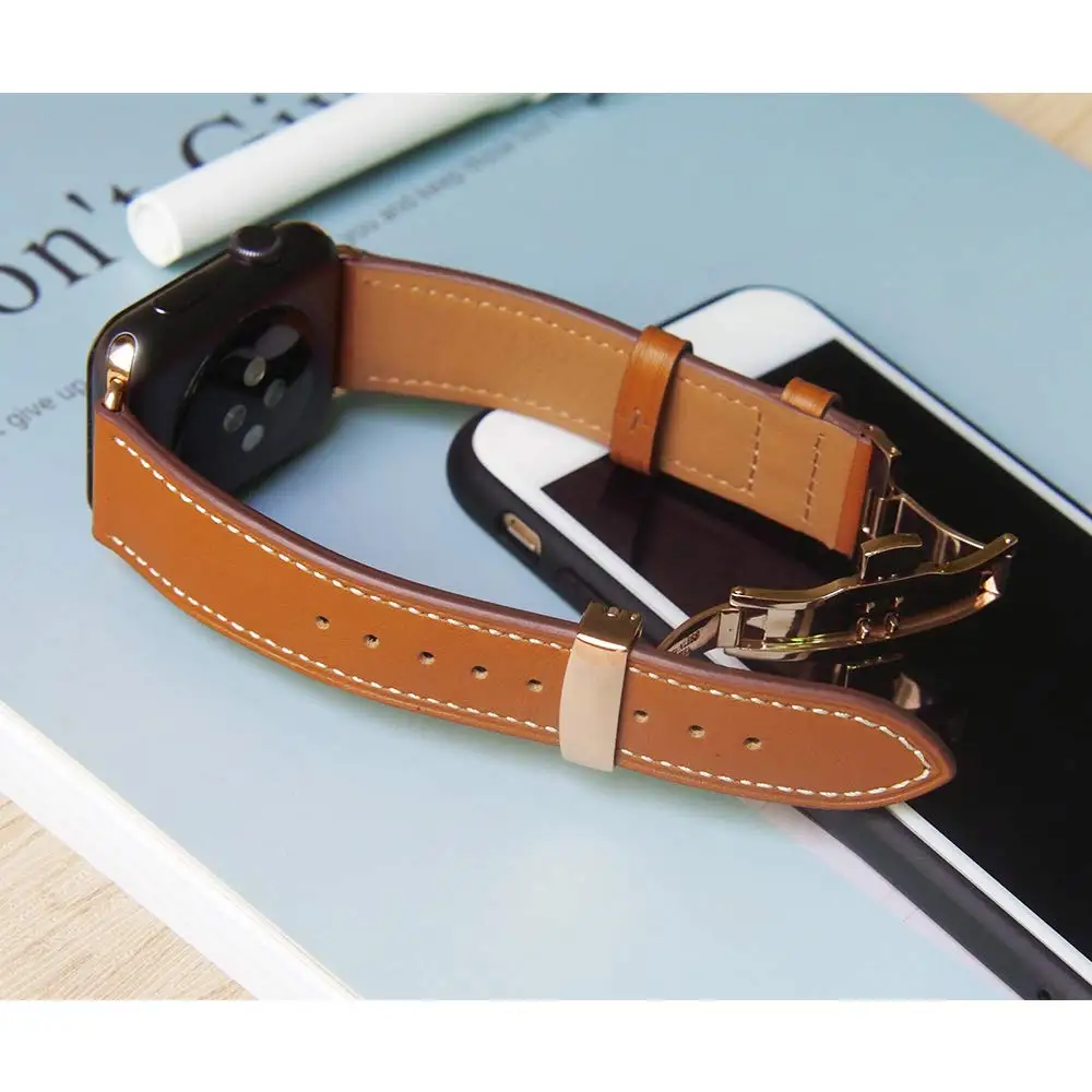 Genuine Leather strap for Apple watch band 45mm 41mm 44mm 40mm 42mm 38mm belt Accessories bracelet iWatch Seires 7 6 se 5 4 3