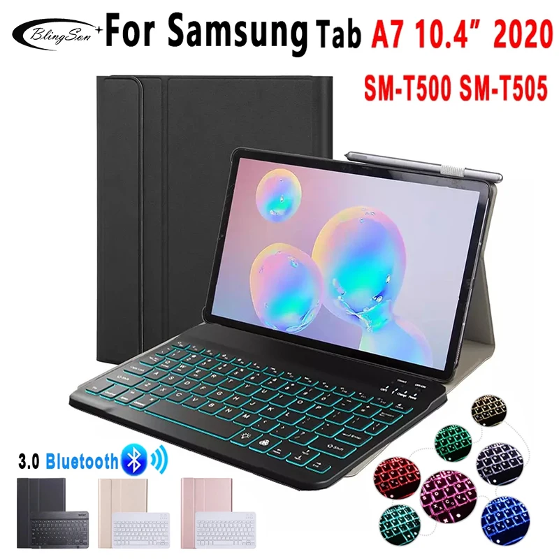 Bluetooth клавиатура с магнитным чехлом для Samsung Galaxy Tab A7 10 4 дюйма 2020 дюйма|Чехлы