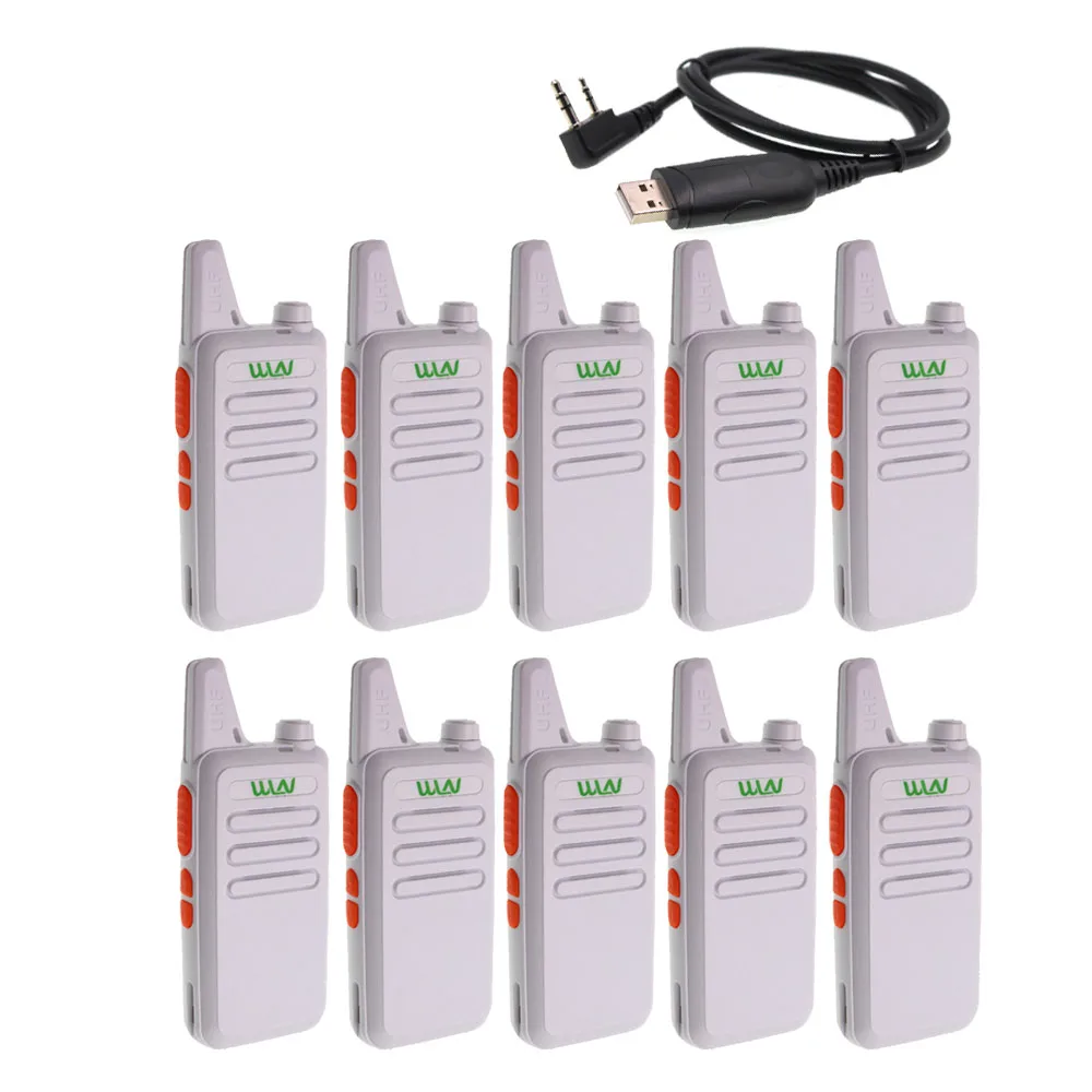 10 шт. WLN KD-C1 мини-рация UHF 400-470 МГц 5 Вт Мощность 16 канальный мини-портативный трансивер лучше, чем BF-888S - Цвет: White