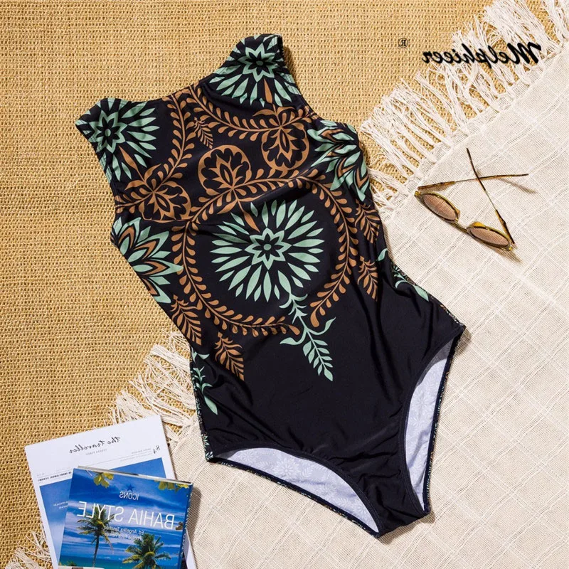 Белый слитный купальник без рукавов женские ретро бикини спортивные Монокини