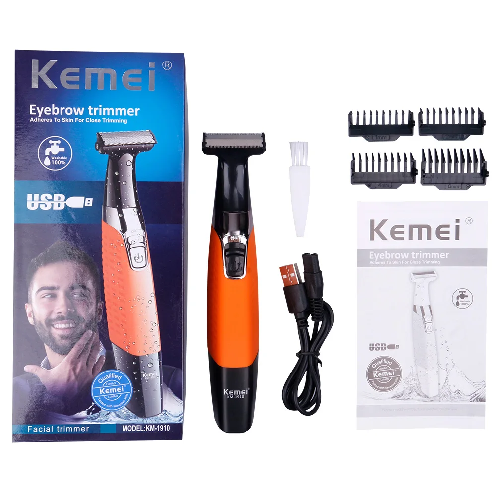 Keimei Электрический триммер для бороды Триммер волос USB перезаряжаемая Бритва