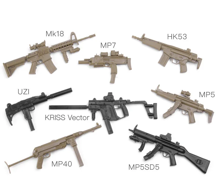1:6 4D модель оружия 3 го поколения сборная огнестрельное оружие MP7 UZI MP5 MP40 автомат