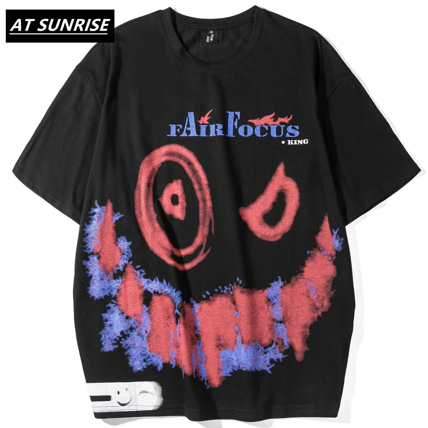 Нарисованная смайлик Граффити футболка мужская толстовка хип хоп Короткие