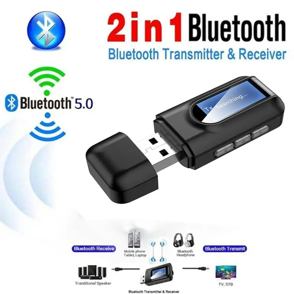 Adaptador Bluetooth 5,0 para ordenador, dispositivo inalámbrico con pantalla LCD, USB, Adaptador...