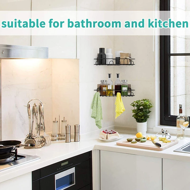 

2Pack Corner Bathroom Shelf Shower Rack No Drilling Shower Organizer Wall Mounted Storage Organizer for Kitchen Toilet