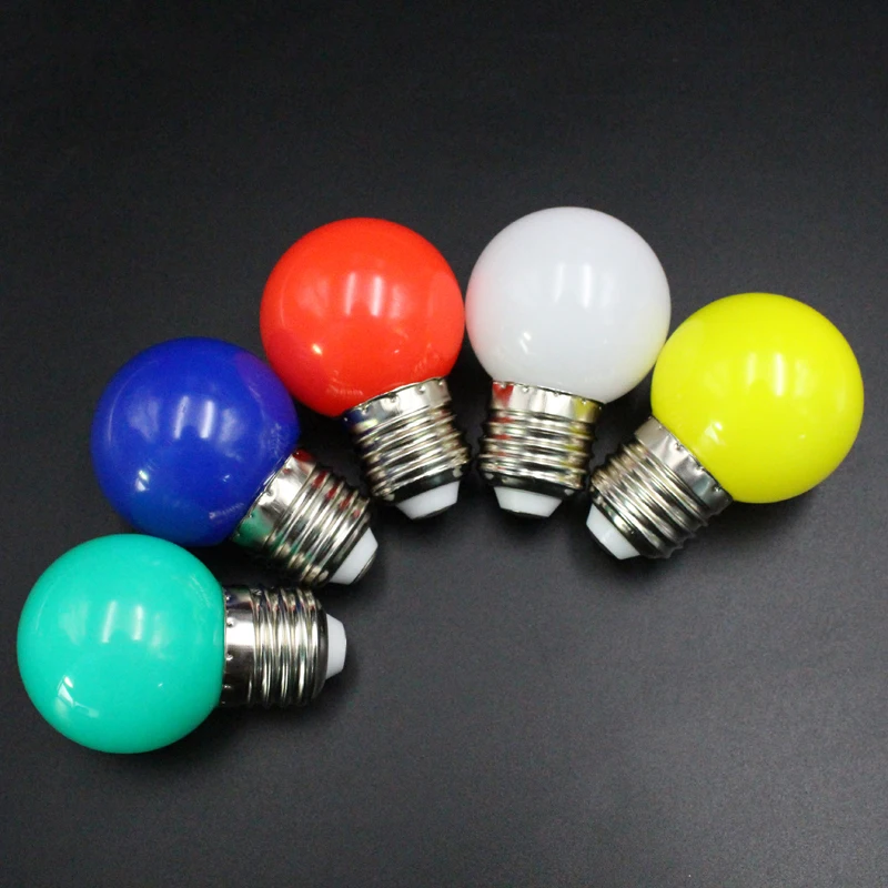 

E27 Led Bulbs - E27 1w Pe Frosted Led Globe Colorful White/Red/Green/Blue/Ylellow Lamp 220v -1PCs