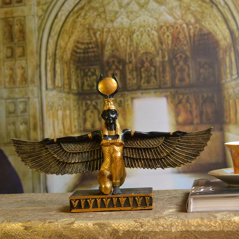 

HOME DECORATION FASHION EGYPT ISIS GODDESS SCULPTURE ORNAMENT HANDMADE RESIN CRAFT ROOM ORNAMENTS GIFT SCULPTURE