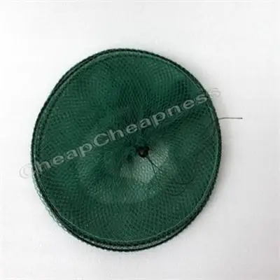 

Green Nylon Mesh Crab Fish Net Folding Round Metal Frame Fishing Landing Net