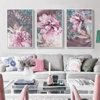 Настенная Картина на холсте с цветами, настенные розовые постеры в скандинавском стиле для ванной, гостиной, дома, декоративные картины для фермерского дома