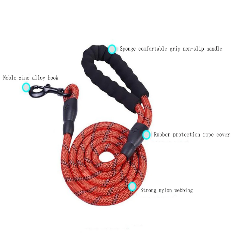 8 цветов Светоотражающие толстые поводки для собак крепкая нейлоновая веревка