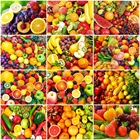 Алмазная живопись сделай сам HUACAN 5D, фрукты, алмазная вышивка, яблоко, мозаика, оранжевое украшение, картина с алмазами, настенное искусство