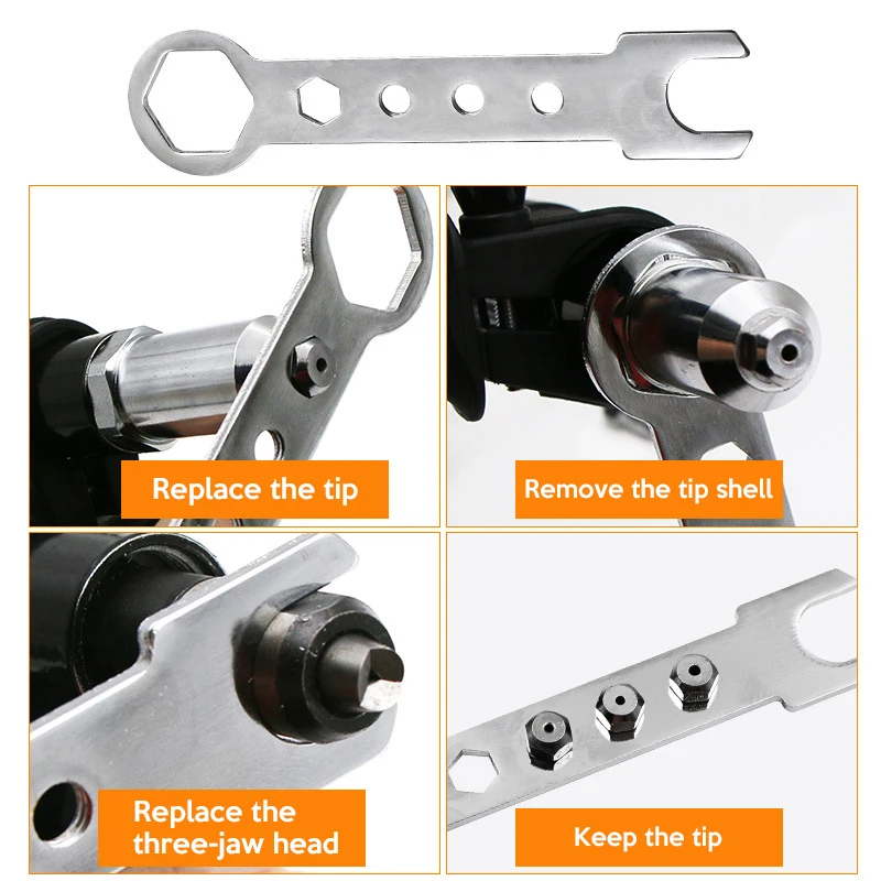 

Electric Rivet Gun 2.4mm-4.8mm rivet nut gun drill adapter Cordless riveting tool Insert Nut Pull Rivet Tool