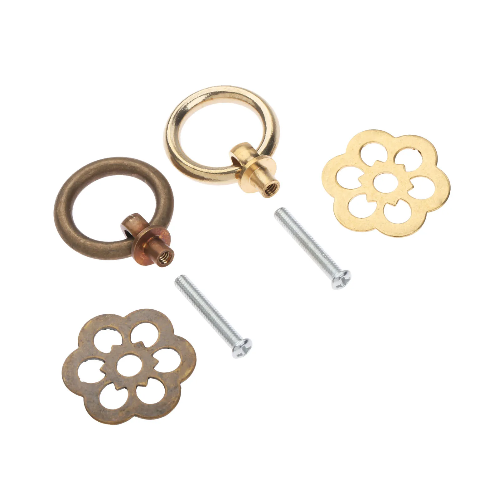 DRELD Винтаж латунные ювелирные изделия коробка ручки в форме колец мебельная